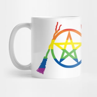 Rainbow Pride Pent, Besom, & Blade Mug